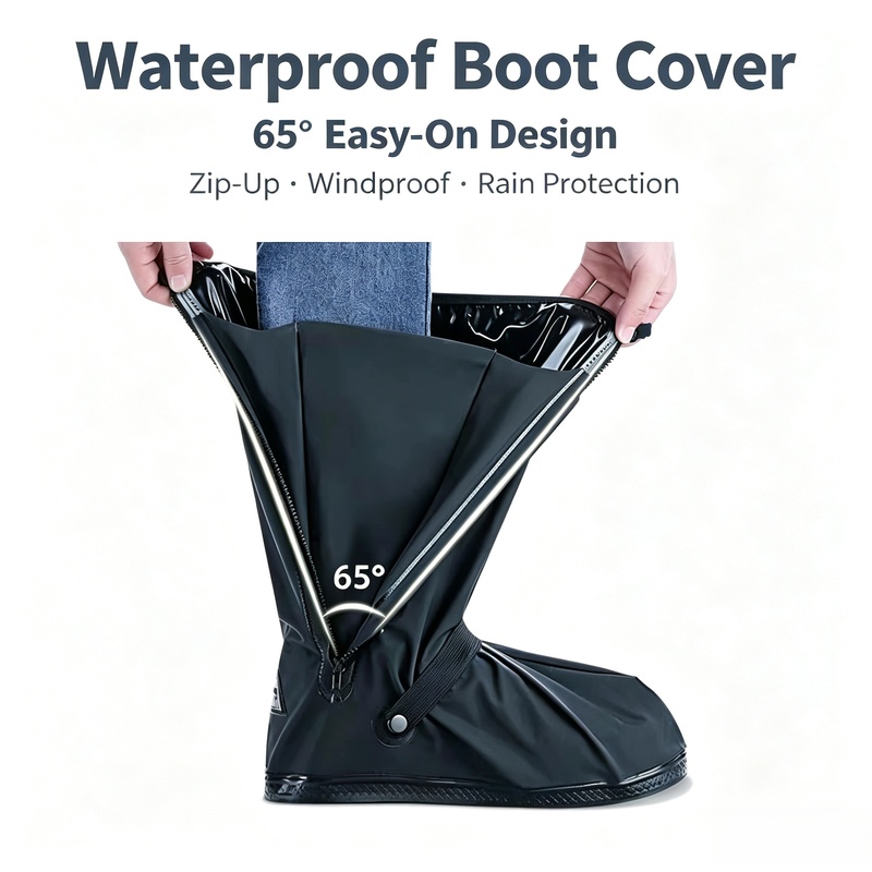 Cycling Commute Shoes - Reflective High‑Ankle Rain Boot Covers, Waterproof