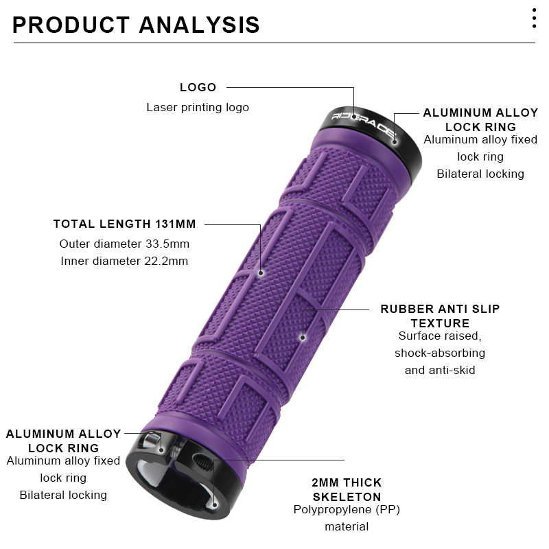 RIDERACE Bicycle Grips Non-Sli - Commuter Bike Lock ulasan dan harga