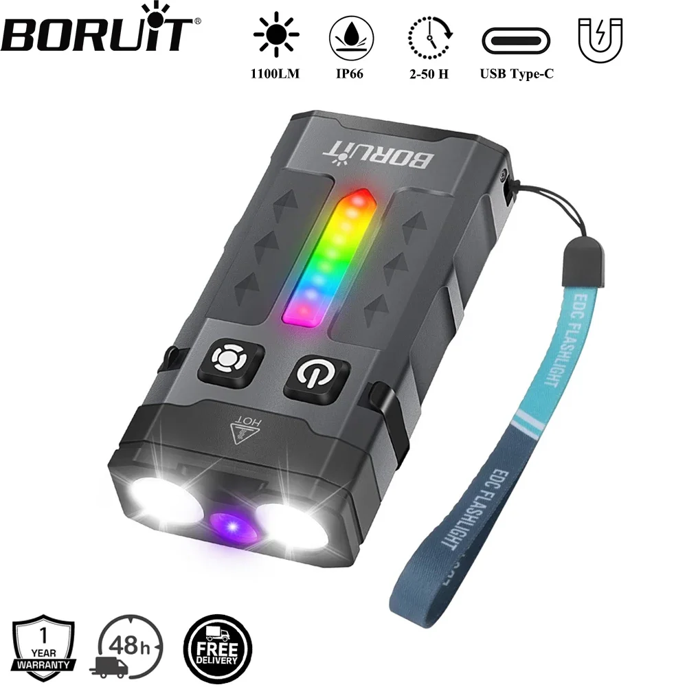 BORUiT EV20 1100LM EDC UV Keyc - Cycling To Work ulasan dan harga