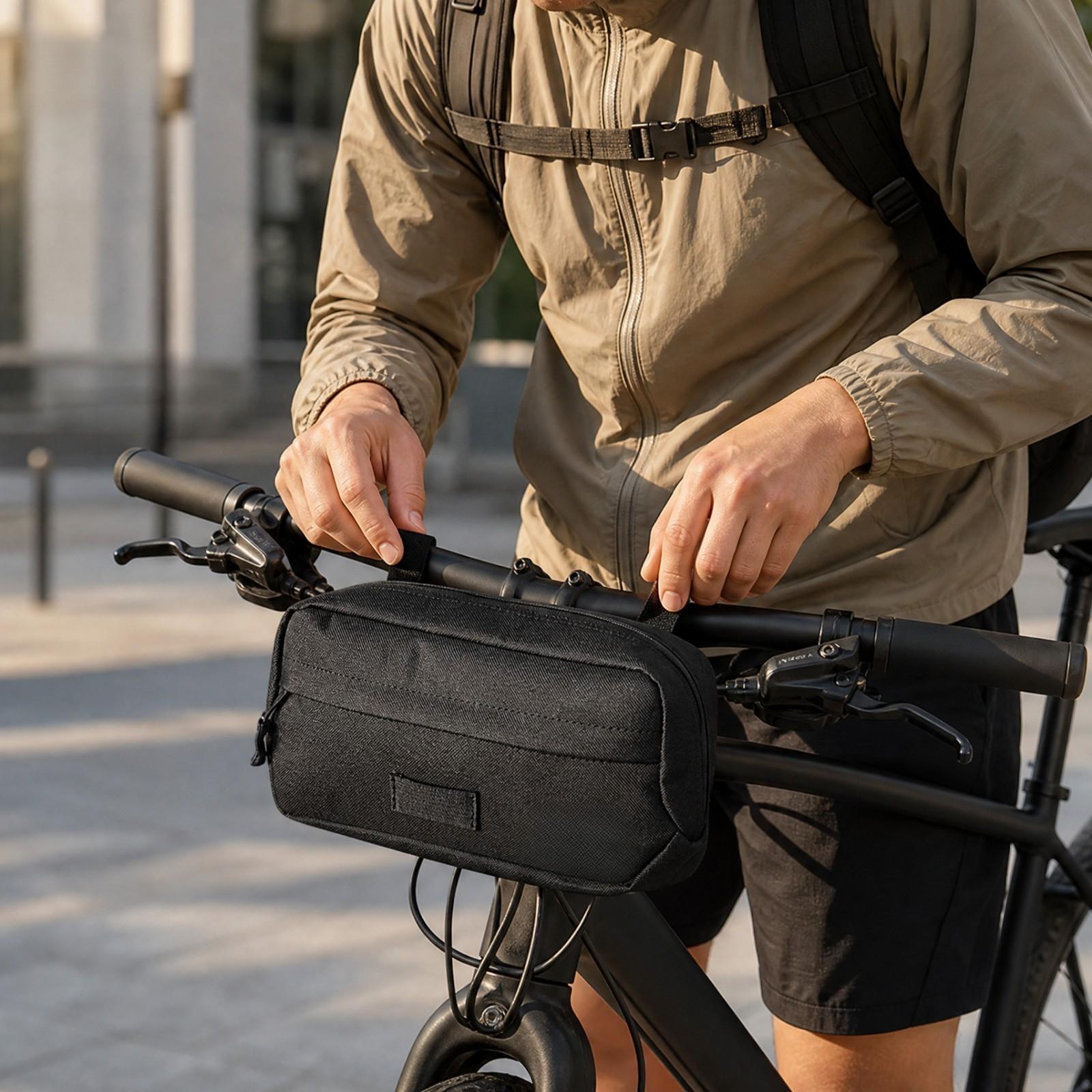 Compact Bike Handlebar Pack Bl - Cycling Commute Essentials ulasan dan harga