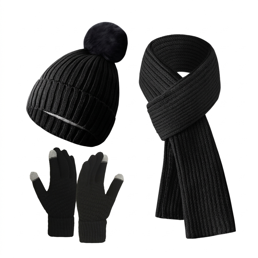Elegant Winter Hat Scarf Glove - Cycling Commute Essentials ulasan dan harga