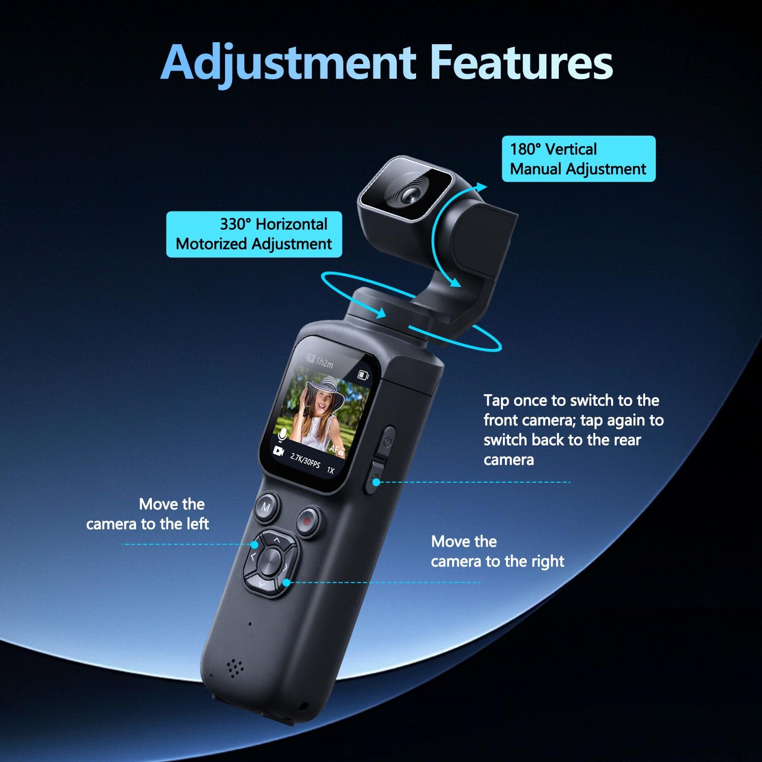 Pocket 3‑Axis Gimbal Vlog Came - Commuting By Bike ulasan dan harga